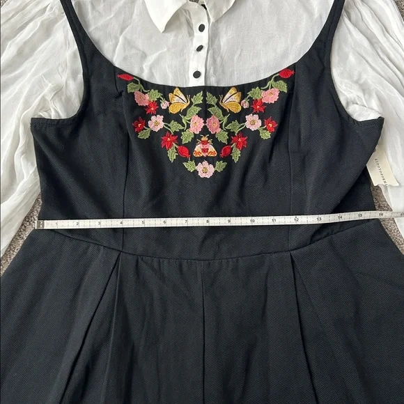 Anthropologie Maeve Long-Sleeve Embroidered Twofer Romper One-Piece Size 10 NEW - Picture 7 of 15